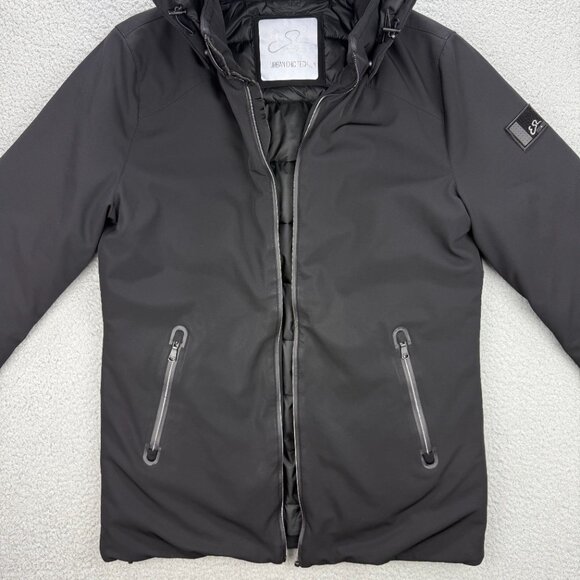 Yes Zee Coat Womens Extra Large XL Black Down Puffer Jacket Parka Hooded Winter - Picture 2 of 12